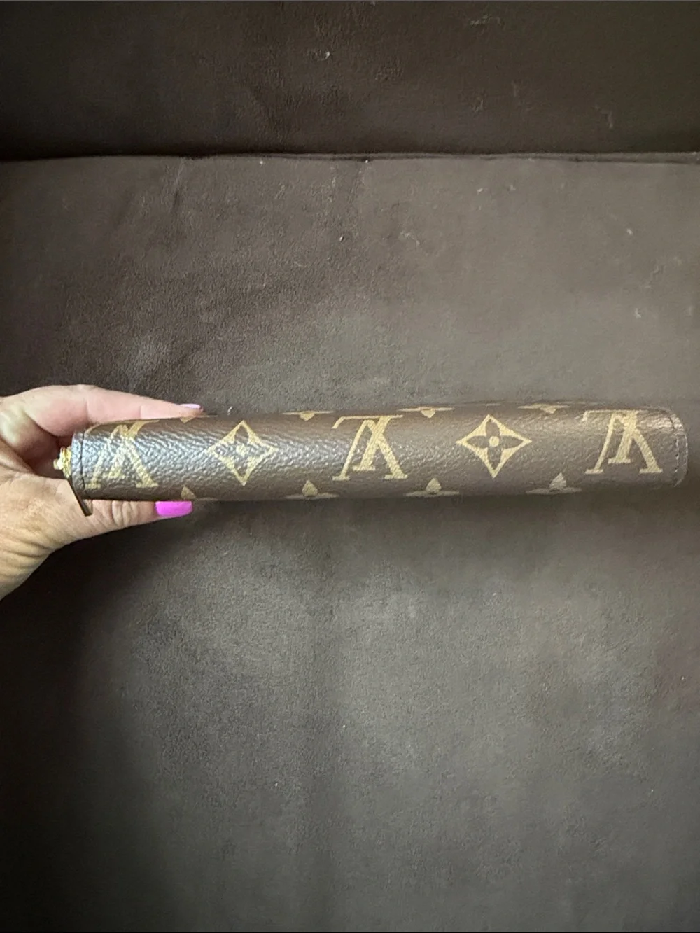 Louis Vuitton Monogram Canvas Zip-Around Wallet in Brown and Gold